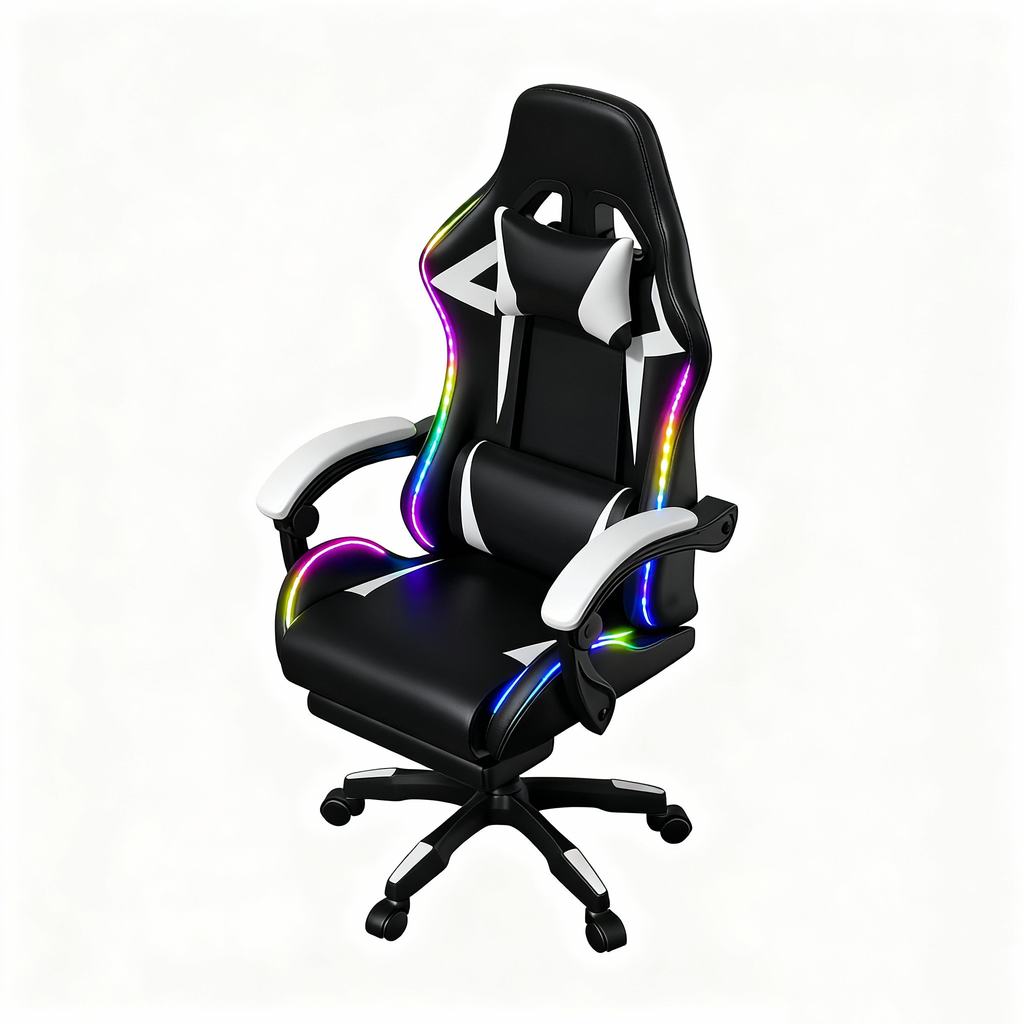 RAVENIX Gaming-Stuhl mit Massage, Lautsprechern &amp; RGB-Beleuchtung